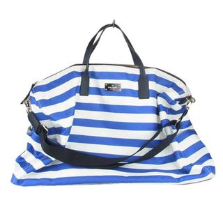 ケイトスペード kate spade  トートバッグ WKRU3526 P437  ボーダー ショルダー ハンド バッグ ホワイト系 ブルー系【中古】(トートバッグ)