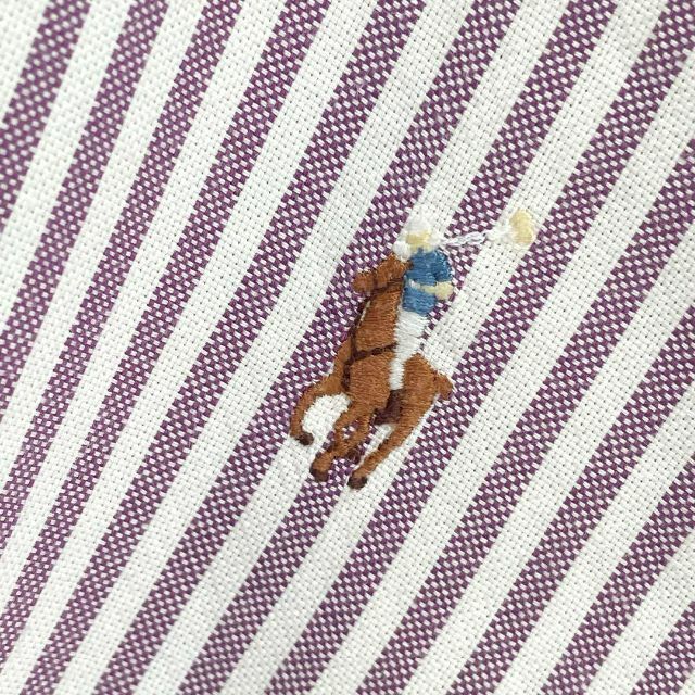 POLO RALPH LAUREN(ポロラルフローレン)の【当時物】ポロラルフローレン  ビッグサイズ　ポニー刺繍　ストライプシャツ　18 メンズのトップス(シャツ)の商品写真