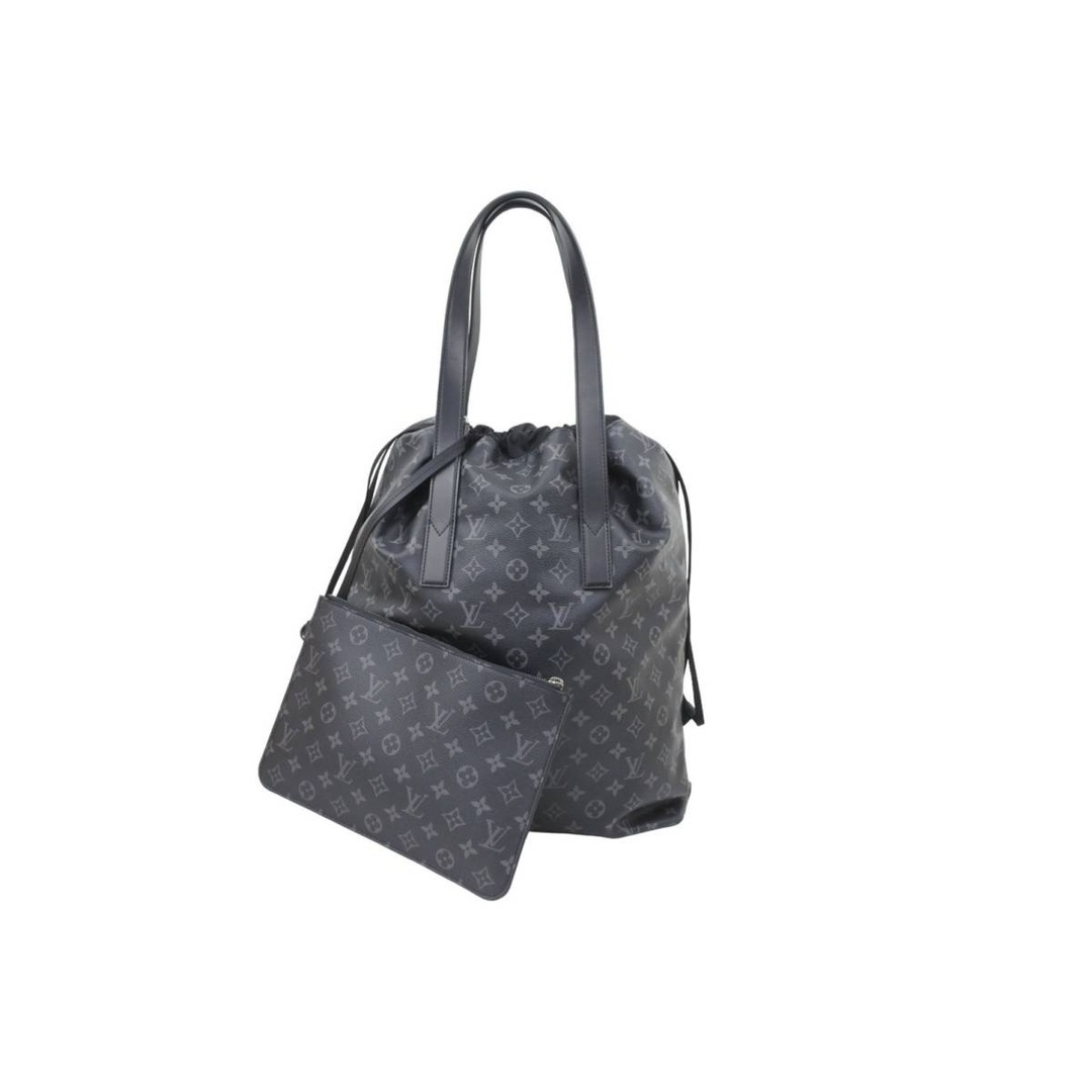 LOUIS VUITTON ルイ・ヴィトン モノグラム エクリプス カバ ライト トートバッグ ポーチ付き M44228 ブラック 美品  50529