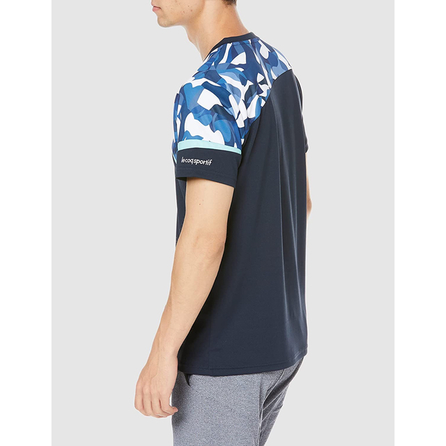 le coq sportif(ルコックスポルティフ)のルコックスポルティフ テニスウェア 半袖Tシャツ QTMVJA01紺メンズL新品 スポーツ/アウトドアのテニス(ウェア)の商品写真