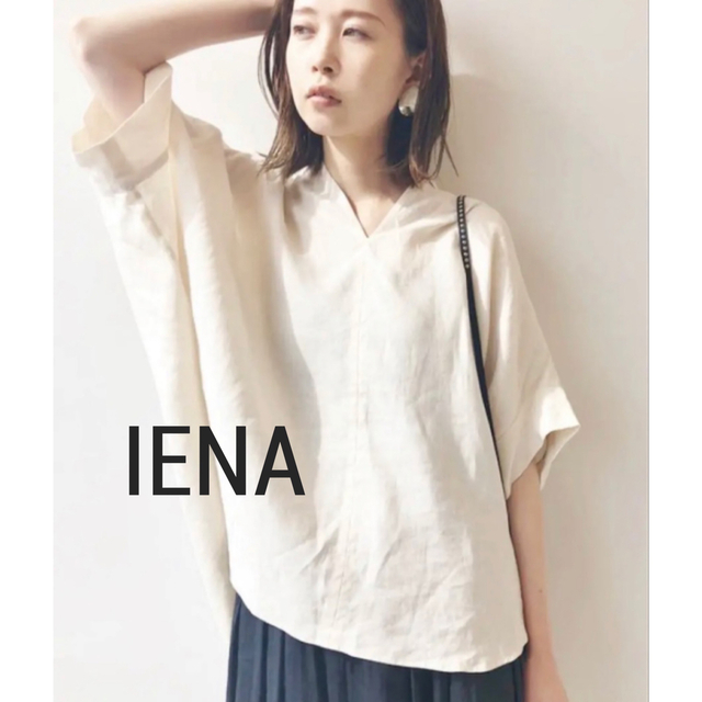 IENA(イエナ)のIENA イエナ　ビッグシルエット　リネン　スキッパーシャツ レディースのトップス(シャツ/ブラウス(半袖/袖なし))の商品写真