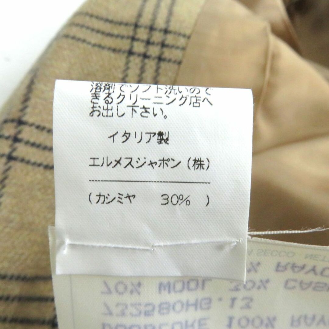 Hermes - 良品□HERMES エルメス チェック柄 ウール×カシミヤ シングル