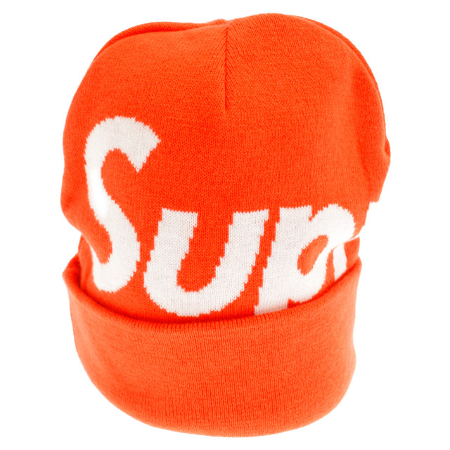 21センチ横幅SUPREME シュプリーム 21AW Big Logo Beanie ビッグロゴビーニー ニットキャップ オレンジ