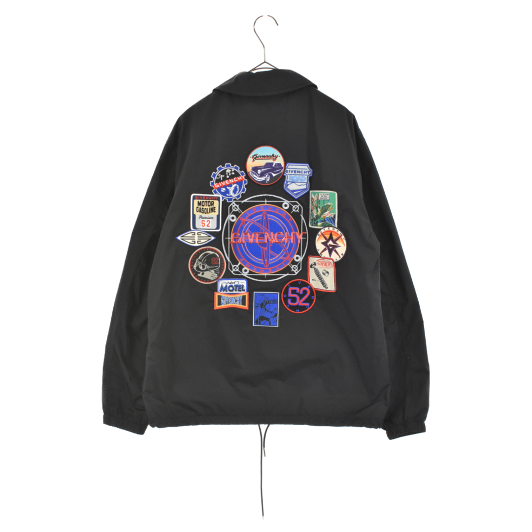 GIVENCHY ジバンシィ MOTEL EMBROIDERED WINDBREAKER Jacket バックロゴワッペン付きウィンドブレーカージャケット BM00C713EN ブラック