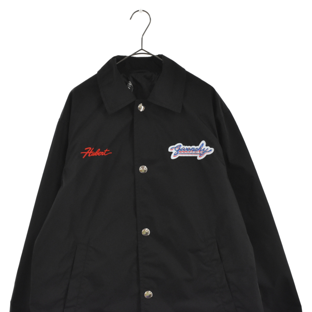 GIVENCHY ジバンシィ MOTEL EMBROIDERED WINDBREAKER Jacket バックロゴワッペン付きウィンドブレーカージャケット BM00C713EN ブラック