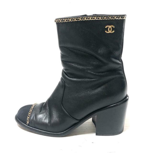 CHANEL - シャネル ショートブーツ 35 1/2 C - 黒の通販 by ブラン