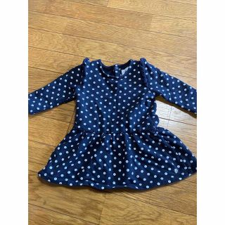 プチバトー(PETIT BATEAU)のPETIT  BATEAU プチバトーのドット柄ワンピース(ワンピース)