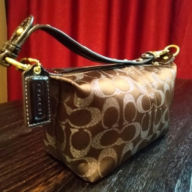 極美品 COACH ミニキャリー 2way ショルダーバッグ シグネチャー