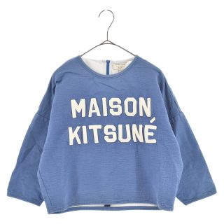 メゾンキツネ(MAISON KITSUNE')のMAISON KITSUNE メゾンキツネ フロントロゴ 七分袖Tシャツ ブルー レディース KWM-0409-A(シャツ/ブラウス(長袖/七分))