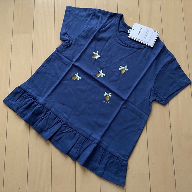 BeBe(ベベ)のべべ系 SLAP SLIP レモンジェル裾フリルTシャツ 130 キッズ/ベビー/マタニティのキッズ服女の子用(90cm~)(Tシャツ/カットソー)の商品写真