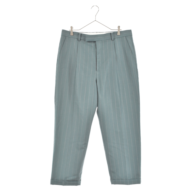 WACKO MARIA(ワコマリア)のWACKO MARIA ワコマリア 22AW DORMEUIL / STRIPED PLEATED TROUSERS (TYPE-2) ストライプトラウザース パンツ スラックス グリーン 22FW-WMP-TR20 メンズのパンツ(その他)の商品写真