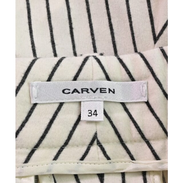 CARVEN(カルヴェン)のCARVEN パンツ（その他） 34(XXS位) 白x黒(ストライプ) 【古着】【中古】 レディースのパンツ(その他)の商品写真