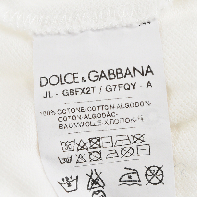 DOLCE&GABBANA(ドルチェアンドガッバーナ)のDOLCE & GABBANA ドルチェアンドガッバーナ クラウン刺繍半袖ポロシャツ ホワイト メンズのトップス(ポロシャツ)の商品写真
