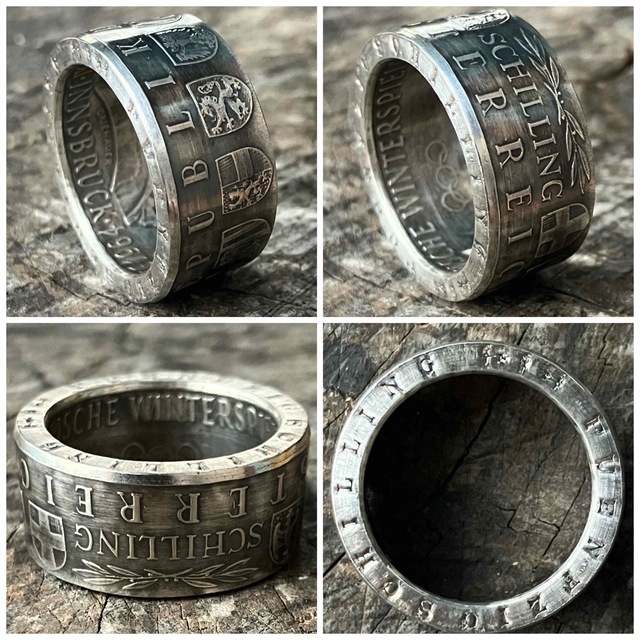 オーストリア コインリング silver 900% 指輪 ReD 外国コイン メンズのアクセサリー(リング(指輪))の商品写真