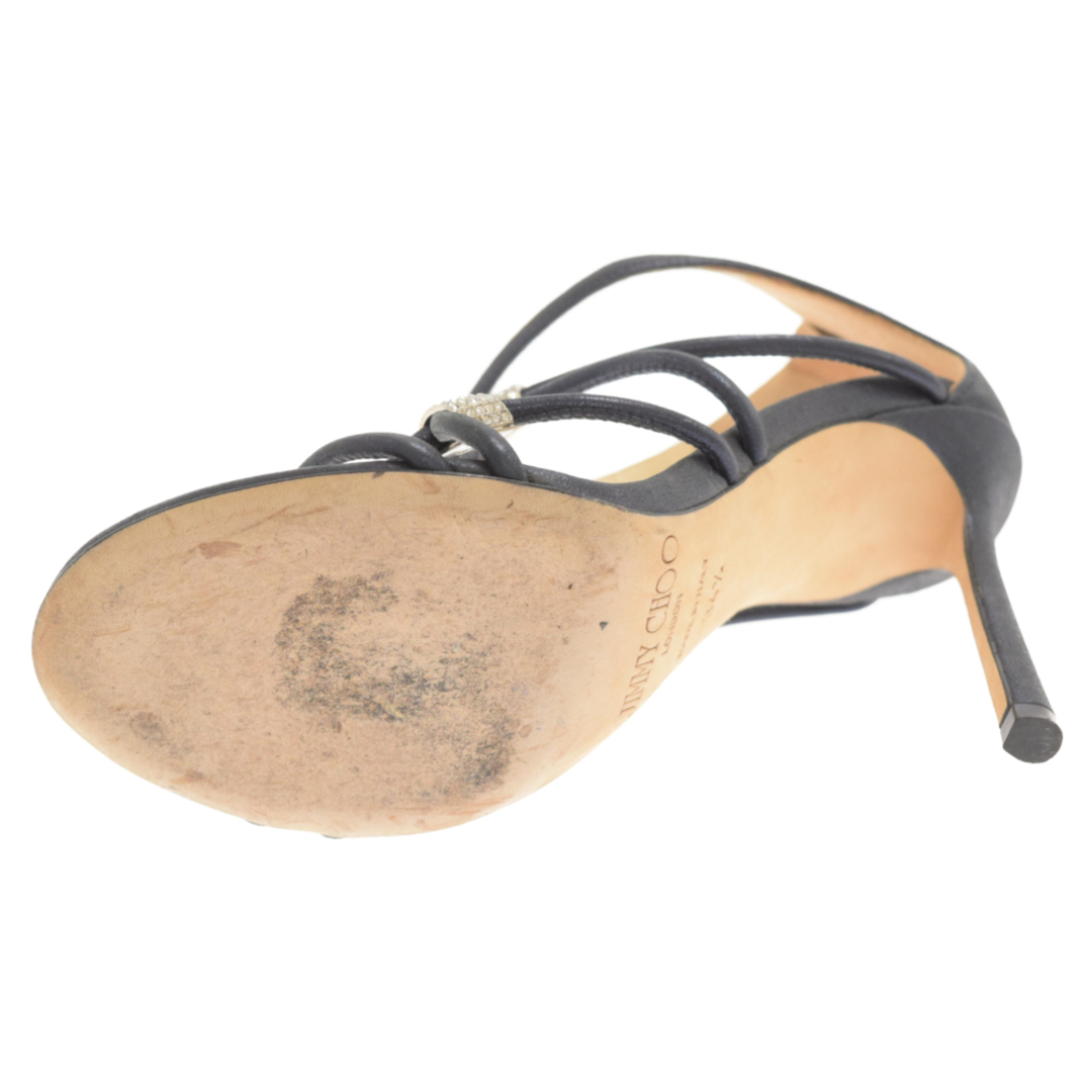 JIMMY CHOO(ジミーチュウ)のJIMMY CHOO ジミーチュウ ラインストーン付き バックジップオープントゥサンダル レディース ブラック メンズの靴/シューズ(サンダル)の商品写真