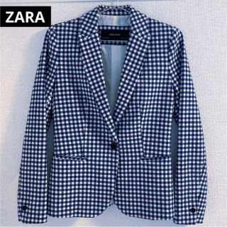 ザラ(ZARA)のZARA美品　ギンガムチェックジャケット　Mサイズ(テーラードジャケット)