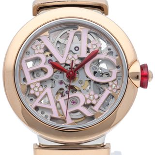 ブルガリ ルチェア スケルトン オートマチック 33mm 桜 日本限定100本 LUP33SG(103108) 箱 保証書 K18PG/SS/革 レディース時計 スケルトン 美品 【中古】