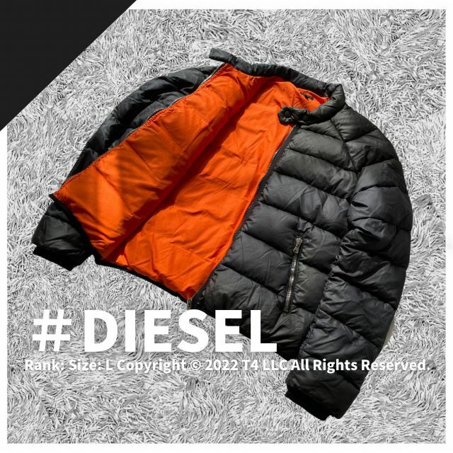 DIESEL ディーゼル メンズ ダウンジャケット 黒 秋冬 暖かい ✓2037