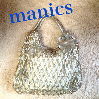 マニックス(manics)のmanics♥シルバー編みバック送料込(トートバッグ)