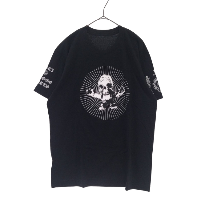 CHROME HEARTS クロムハーツ FOTI フロント スリーブプリント 半袖Tシャツ クルーネックカットソー ブラック