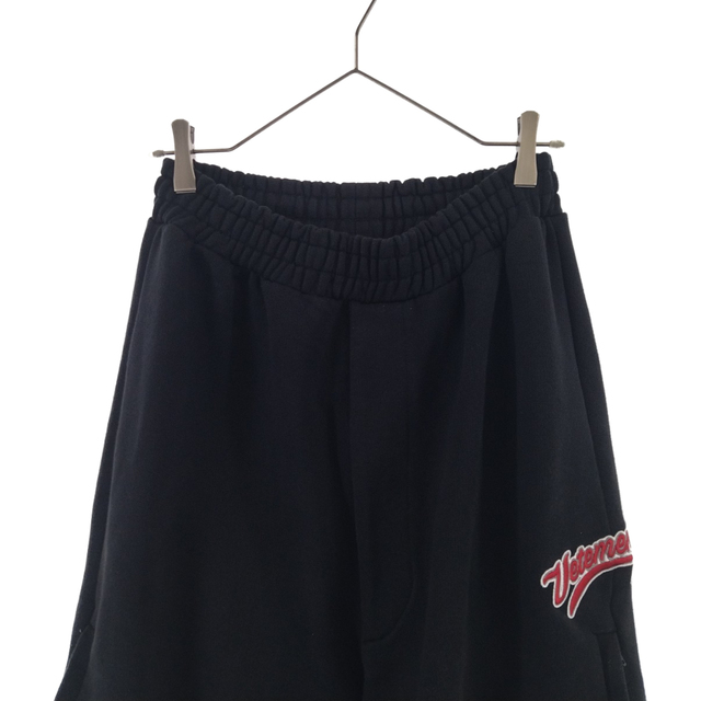 315センチワタリVETEMENTS ヴェトモン 17AW Oversized Baseball Logo Pants MAH18PA22 オーバーサイズ ベースボールロゴ スウェットパンツ ブラック