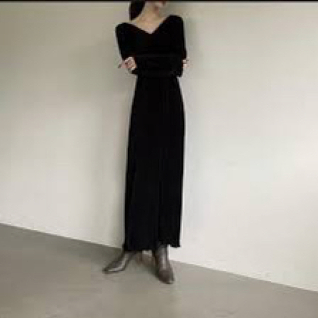 ワンピースmaison celon / long sleeve pleats dress