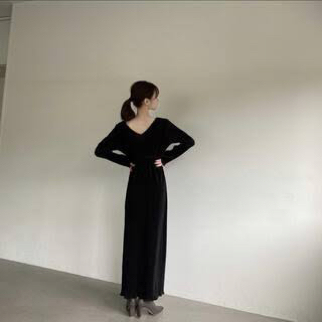 maison celon / long sleeve pleats dress 2