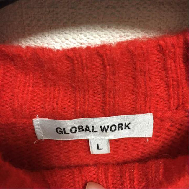 GLOBAL WORK(グローバルワーク)のGLOBAL WORK 赤 ニット レディースのトップス(ニット/セーター)の商品写真