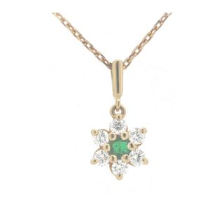 ミキモト(MIKIMOTO)の目立った傷や汚れなし ミキモト エメラルド ダイヤモンド ネックレス 0.08ct 0.24ct K18YG(18金 イエローゴールド)(ネックレス)