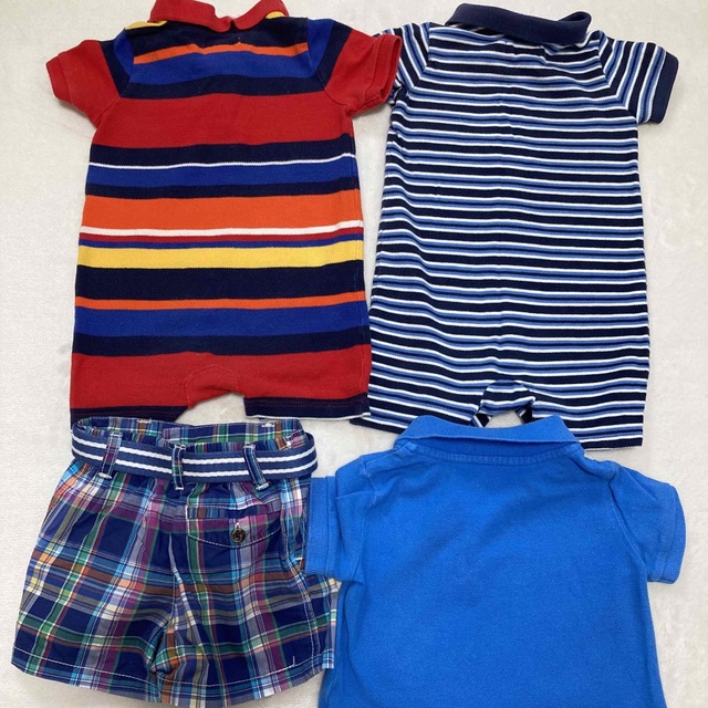 POLO RALPH LAUREN(ポロラルフローレン)のポロラルフローレン　男の子夏服　半袖　ロンパース  シャツ　セット　6Mショート キッズ/ベビー/マタニティのベビー服(~85cm)(ロンパース)の商品写真