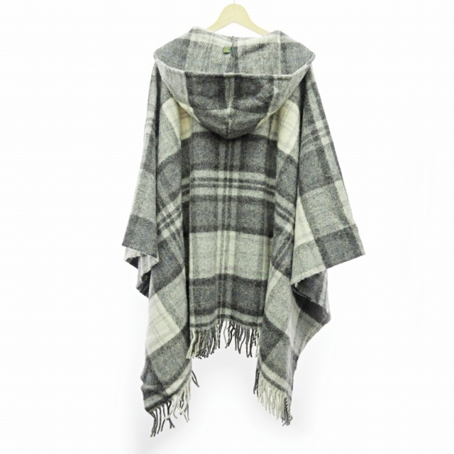 60%OFF チェック柄ウールプルオーバーポンチョ 5525円 トップス
