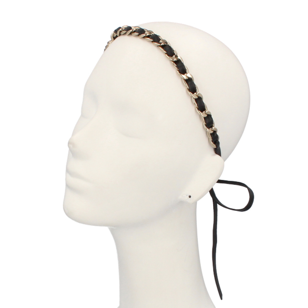 CHANEL - シャネル ヘアバンド レザー レディース ブラック【中古】の