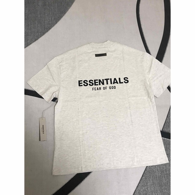 新作FOG Essentials 両面ロゴ Tシャツ ライトグレー M