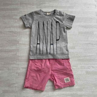 アナップキッズ(ANAP Kids)の【902枚セット】ANAPグレー半袖Tシャツピンクハーフパンツ男の子夏まとめ売り(その他)