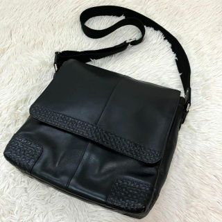 コーチ(COACH)の状態良品 コーチ ショルダーバッグ ブラック レザー A4収納可能(ショルダーバッグ)