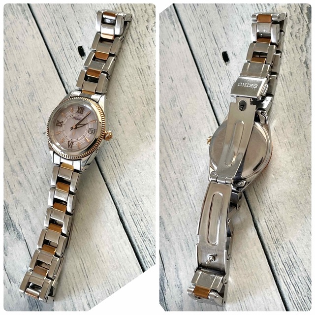 SEIKO - 【動作OK】SEIKO 腕時計 1B22-0BZ0 電波ソーラー コンビ SEIKO - 【動作OK】SEIKO 腕時計 1B22-0BZ0 電波ソーラー コンビ
