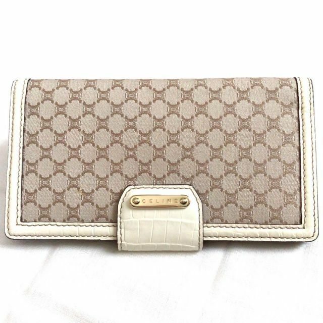 【希少・美品】セリーヌ CELINE 長財布 美品 人気 マカダム ベージュ