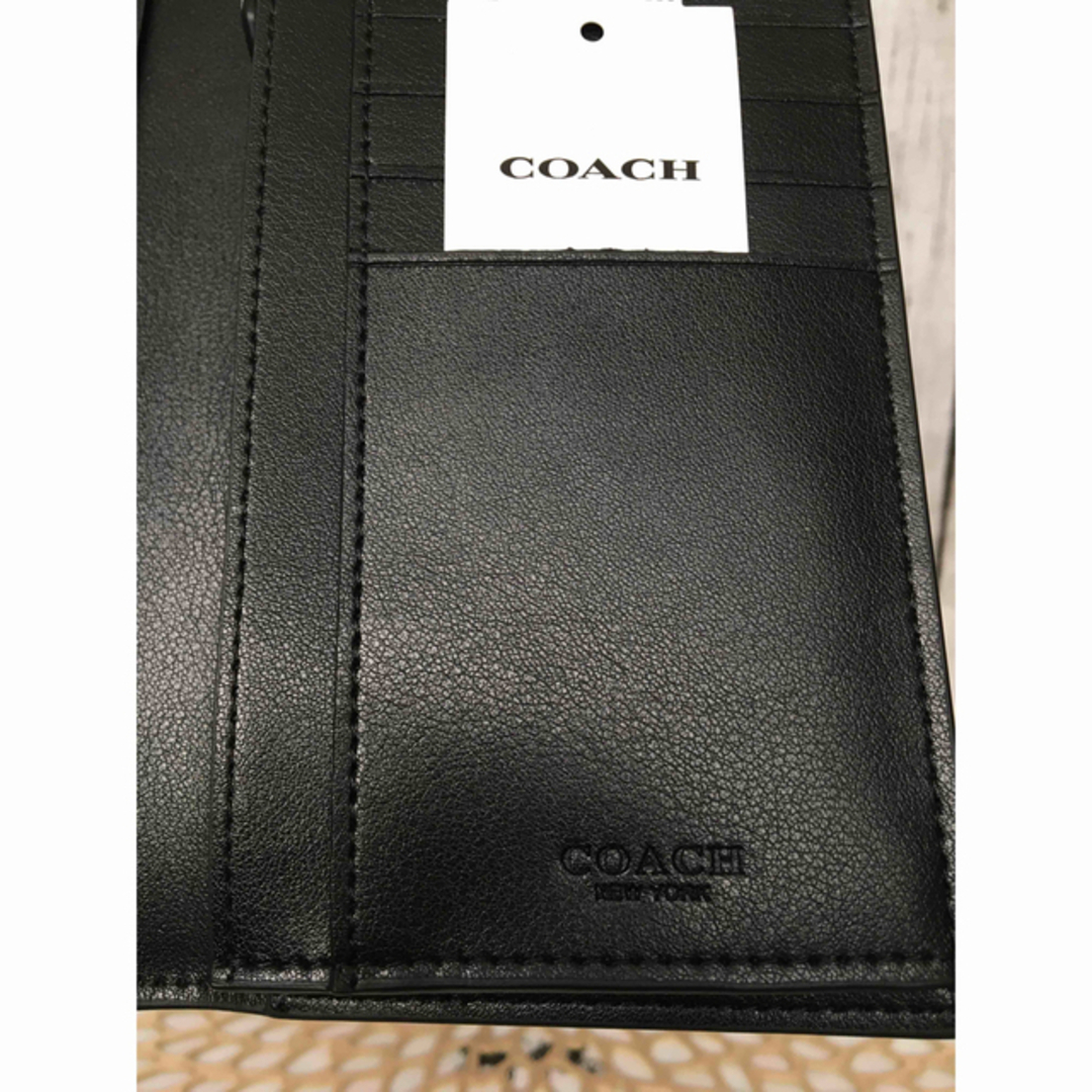 新品未使用父の日COACH コーチ メンズ二つ折り長財布 ブラック