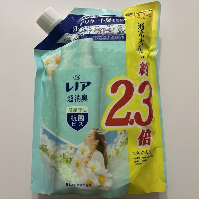 レノア超消臭 抗菌ビーズ 詰め替え 1120ml 1個 インテリア/住まい/日用品の日用品/生活雑貨/旅行(洗剤/柔軟剤)の商品写真