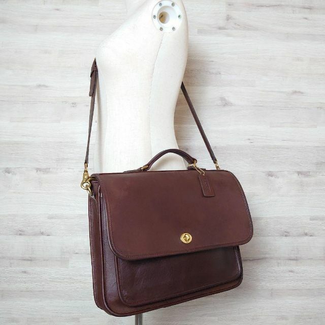 COACH - オールドコーチ 2way ビジネスバッグ ブラウン レザー ターン