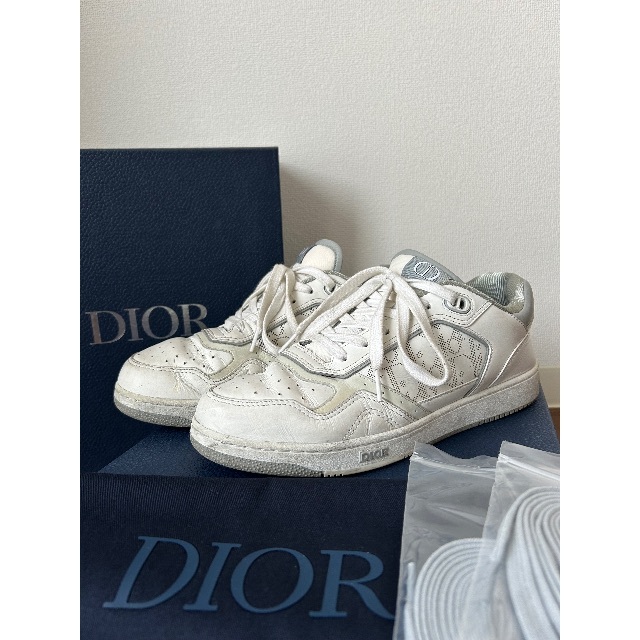 Dior(ディオール)のディオール　B27　ロートップ　スニーカー　オブリーク　ホワイト×グレー　41 メンズの靴/シューズ(スニーカー)の商品写真