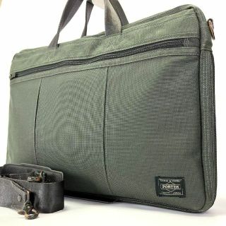 PORTER - 美品 ポーター 2way ビジネスバッグ カーキ A4収納可 メンズ