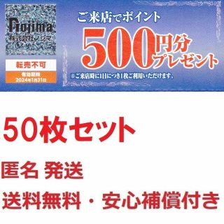 ノジマ株主優待ご来店ポイント500円券お得な50枚セット25000円分☆最終 ...