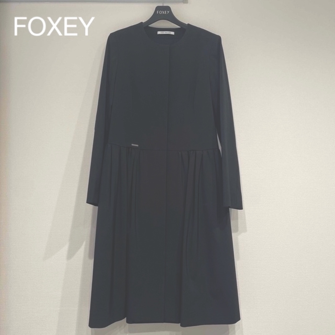 FOXEY NY♡38撥水レインコート極美品♡ネイビー