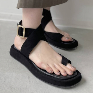 アパルトモンドゥーズィエムクラス(L'Appartement DEUXIEME CLASSE)のGIA/RHW ankle strap suede sandal 38(サンダル)