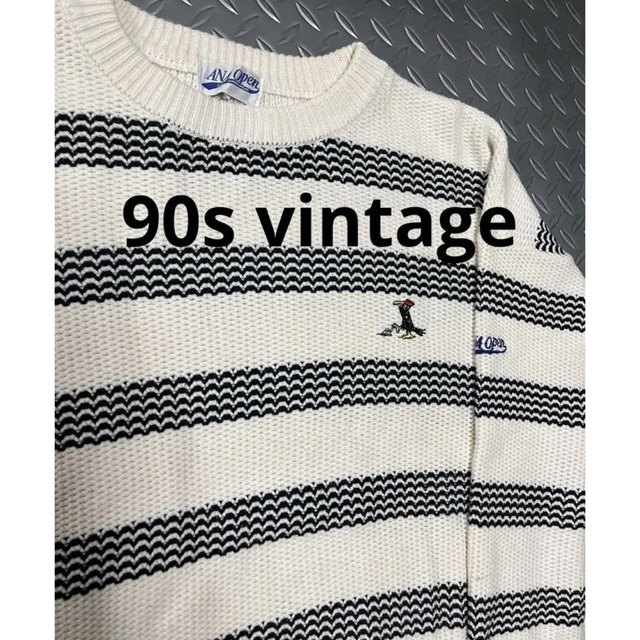 【大目玉】90s vintage cotton sweater L男女兼用