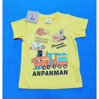 アンパンマン(アンパンマン)の新品　100cm 　アンパンマン 2023男の子夏SLマン半袖Tシャツ　イエロー(Tシャツ/カットソー)