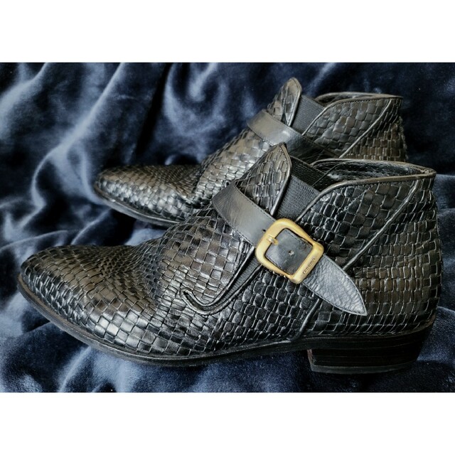 RENOMA(レノマ)のrenoma　レノマ　革メッシュ　メンズブーツ　26cm　ブラック メンズの靴/シューズ(ブーツ)の商品写真