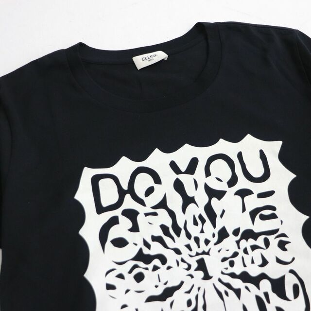 【ドンドン見直し】未使用□19SS セリーヌ×コーディデフランコ 2X308010G DO YOU CRAVE クルーネック 半袖Tシャツ 黒 XS  伊製 正規品