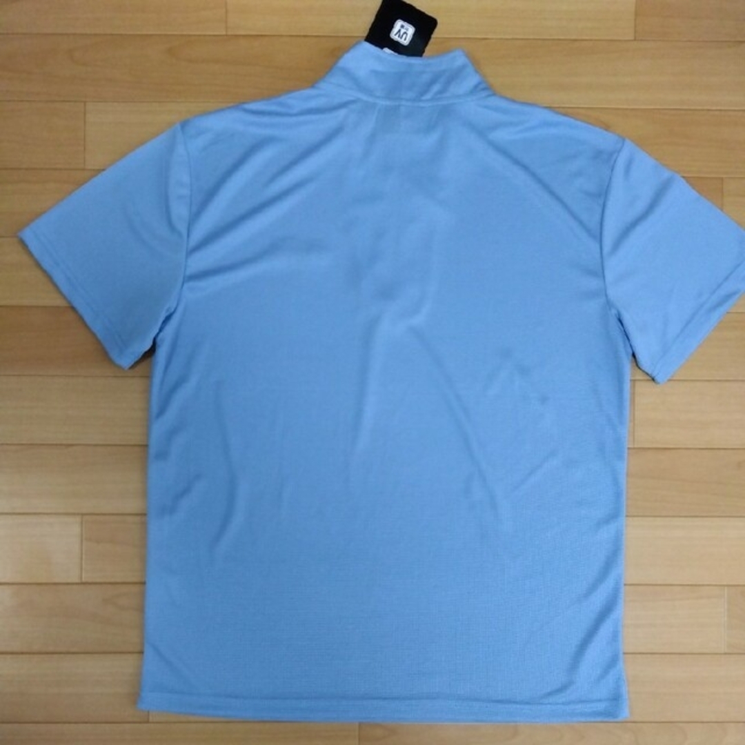 Kaepa(ケイパ)のL　ケイパ　新品　ハーフジップ　メンズ　半袖ポロシャツ　ゴルフウェア　ブルー スポーツ/アウトドアのゴルフ(ウエア)の商品写真